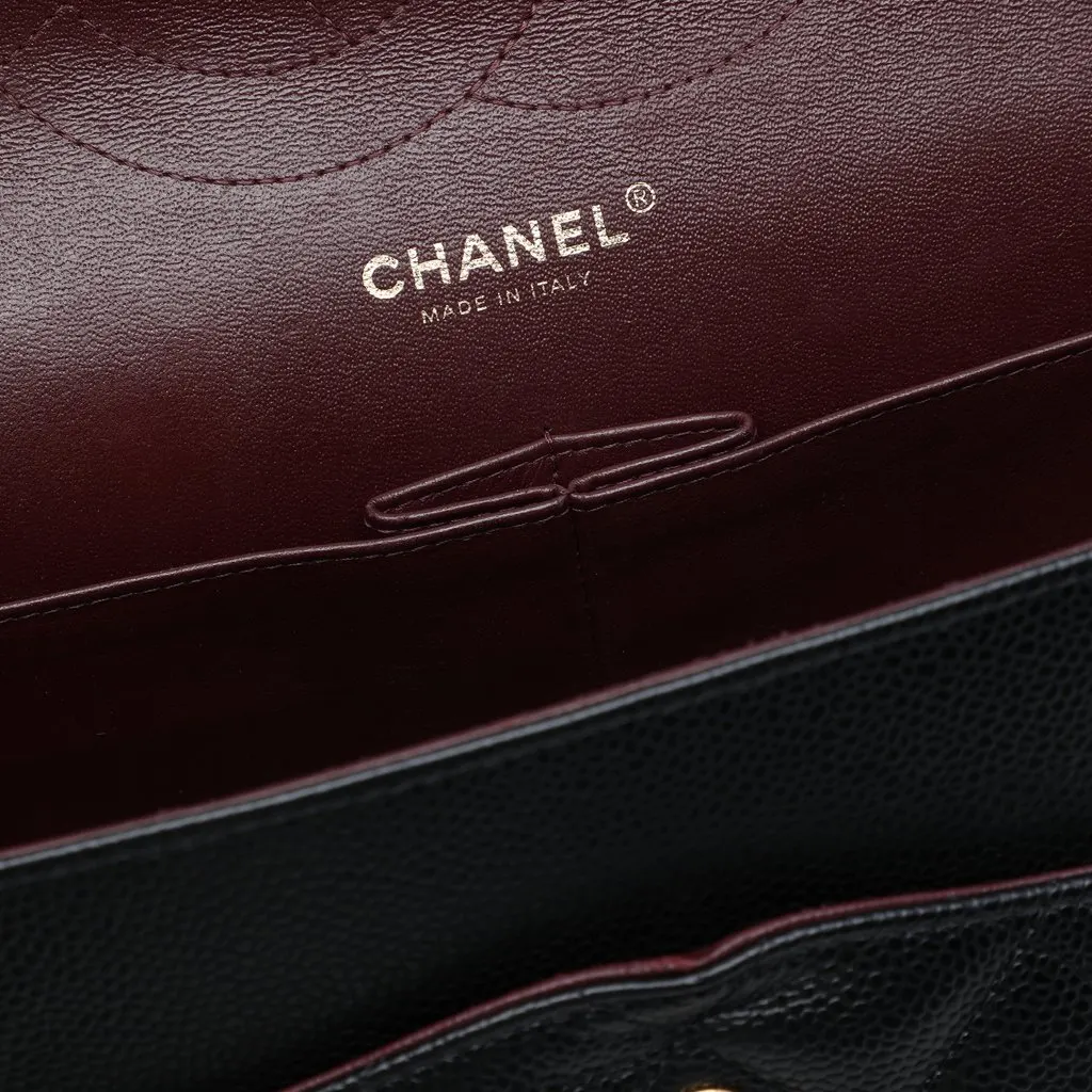 Chanel Jumbo Classic Caviar Double Flap Black Leather Very good - Box View