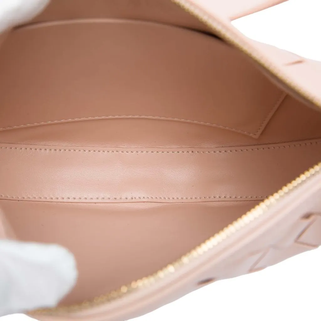 Bottega Veneta Mini Leather Intrecciato Sunrise Hobo Pink Leather Very good - Model View