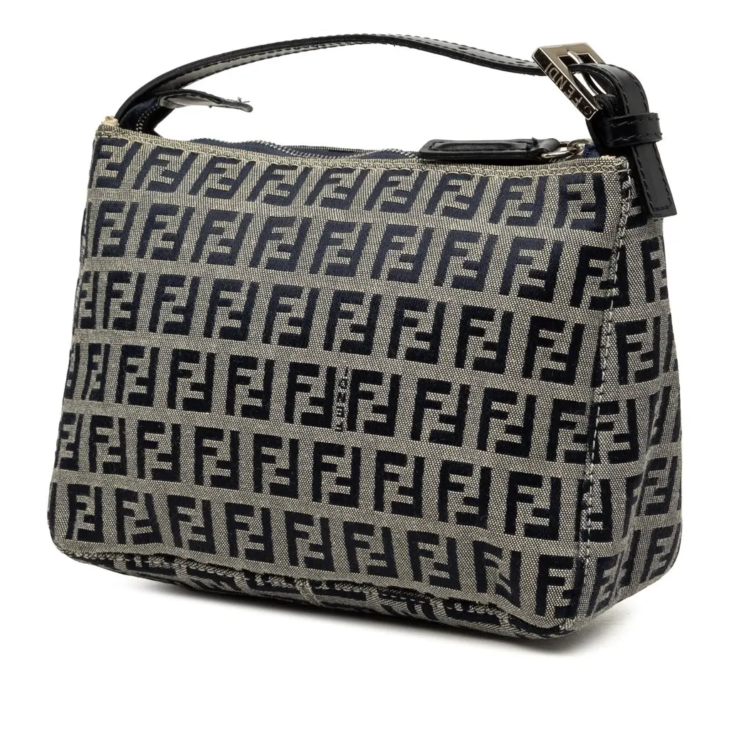 Fendi Zucchino Canvas Handbag MultiColor Very good - Back View