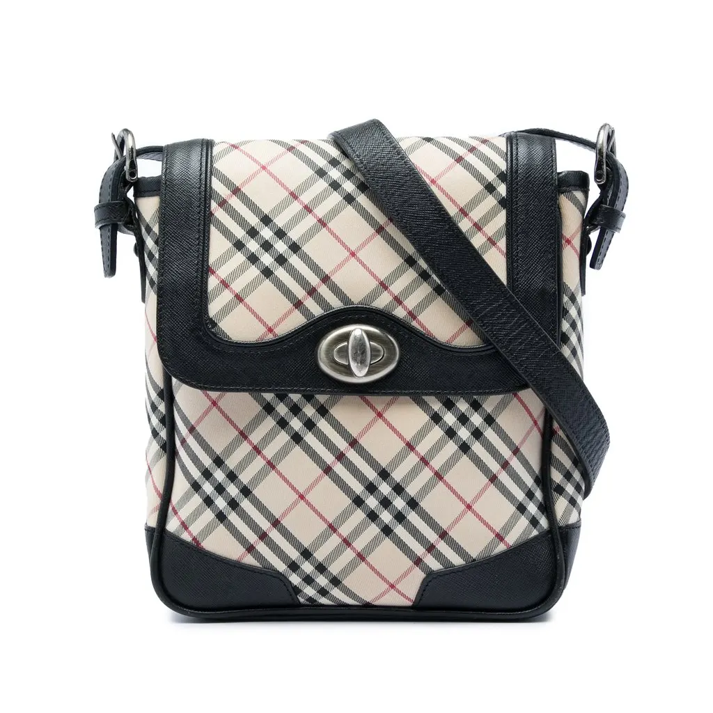Burberry Nova Check Canvas Crossbody Beige Canvas Very good - Front View