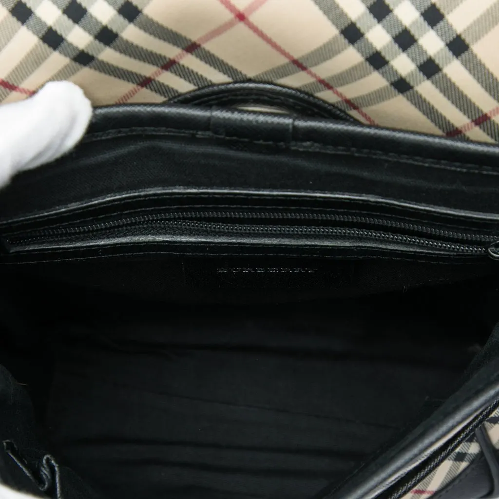 Burberry Nova Check Canvas Crossbody Beige Canvas Very good - Model View
