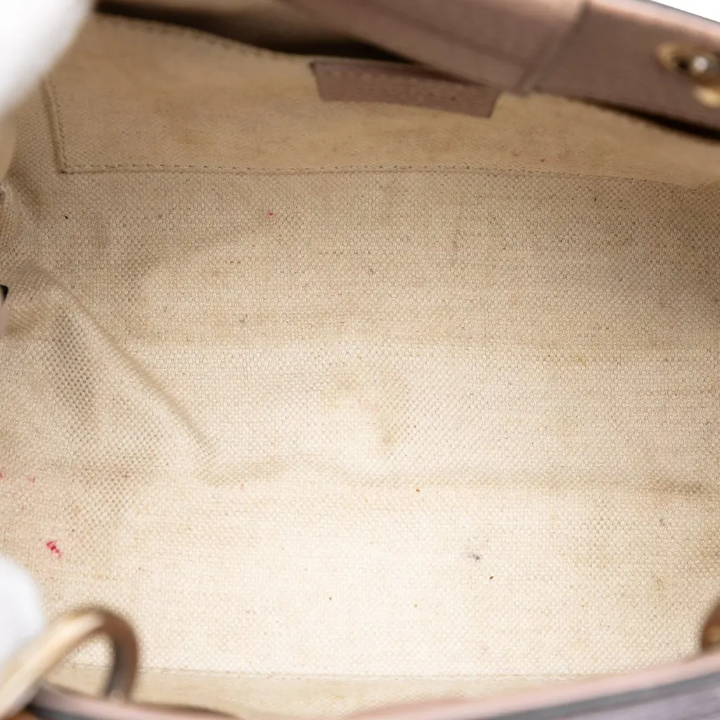 Gucci Mini Calfskin Bamboo Shopper Satchel Pink Leather Good - Model View