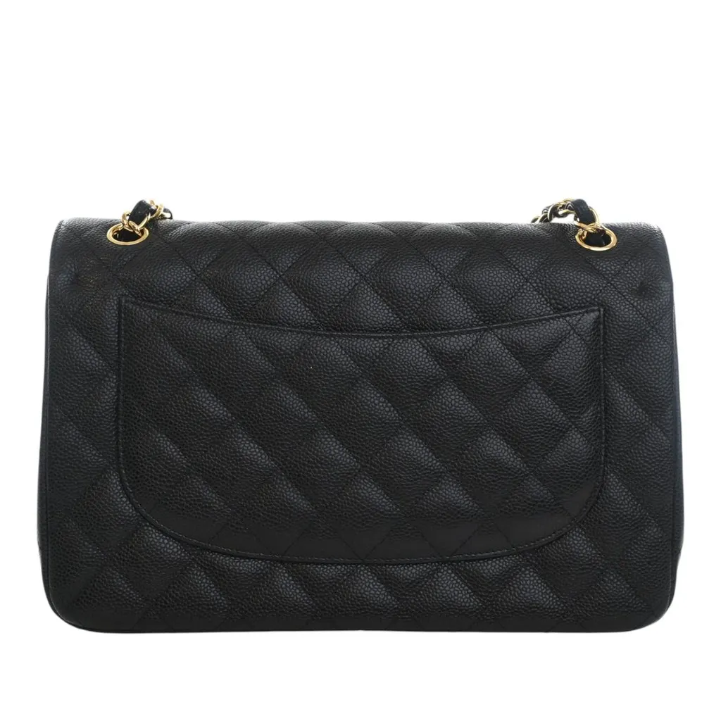 Chanel Jumbo Classic Caviar Double Flap Black Leather Very good - Model View