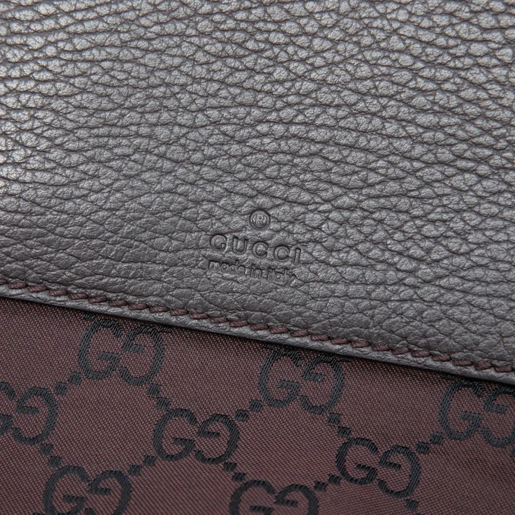 Gucci GG Nylon Tote Brown Polyamide Very good - Box View