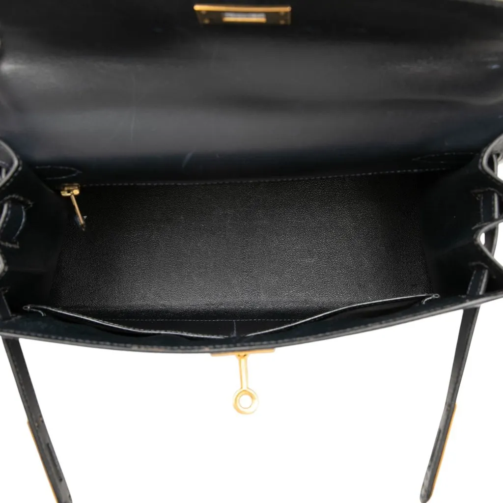 Hermès Box Calf Kelly Sellier 28 Black Leather Very good - Model View
