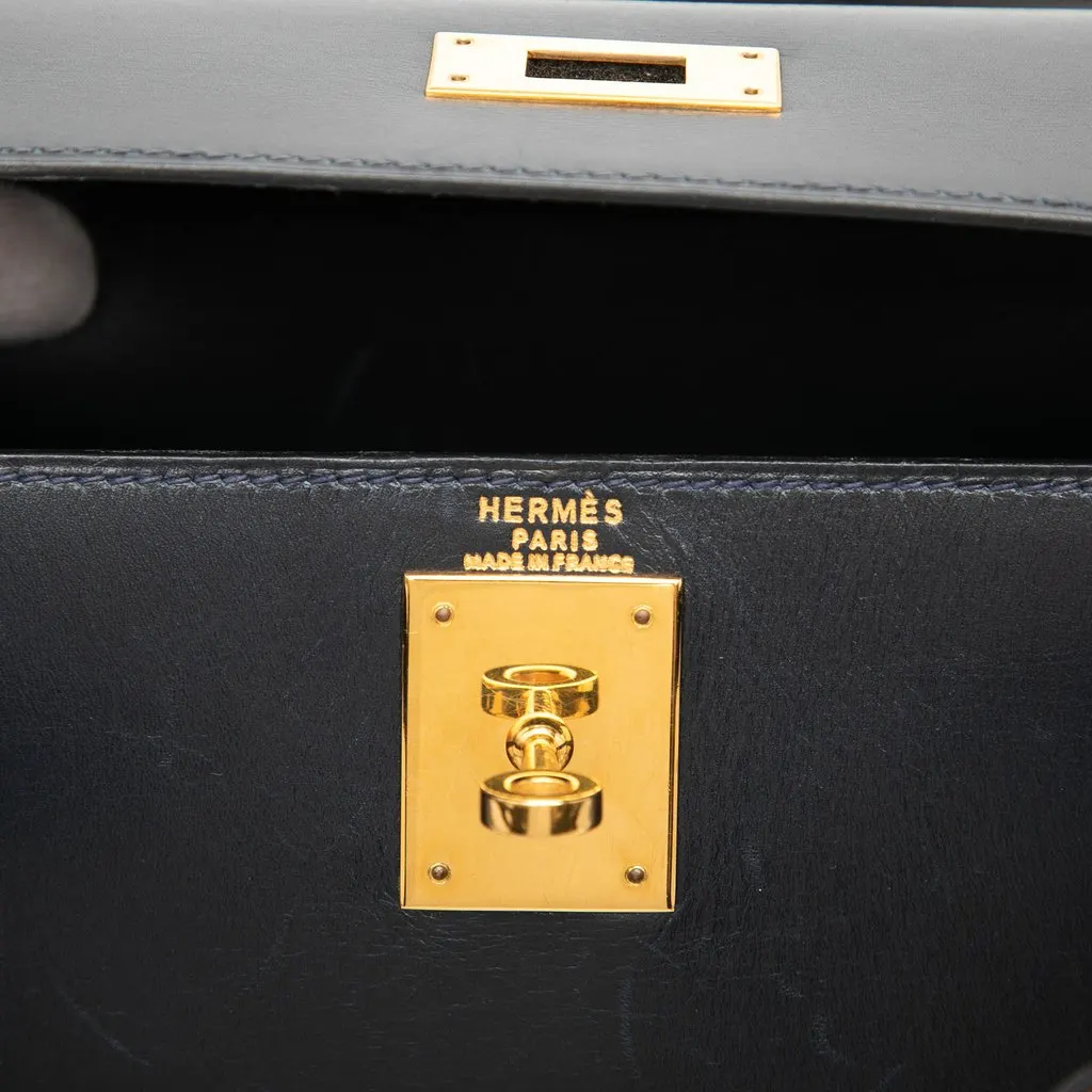 Hermès Box Calf Kelly Sellier 28 Black Leather Very good - Box View