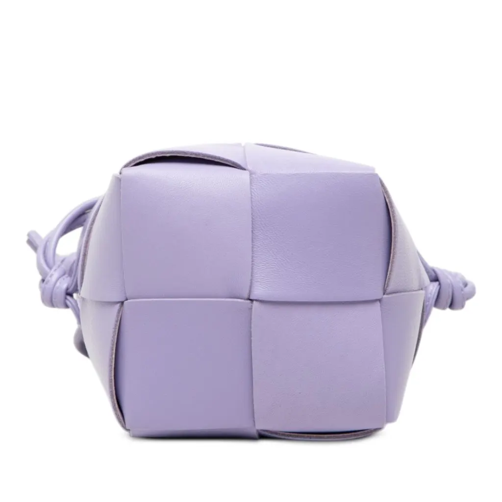Bottega Veneta Mini Nappa Maxi Intrecciato Cassette Bucket Bag Purple Leather Very good - Inside View