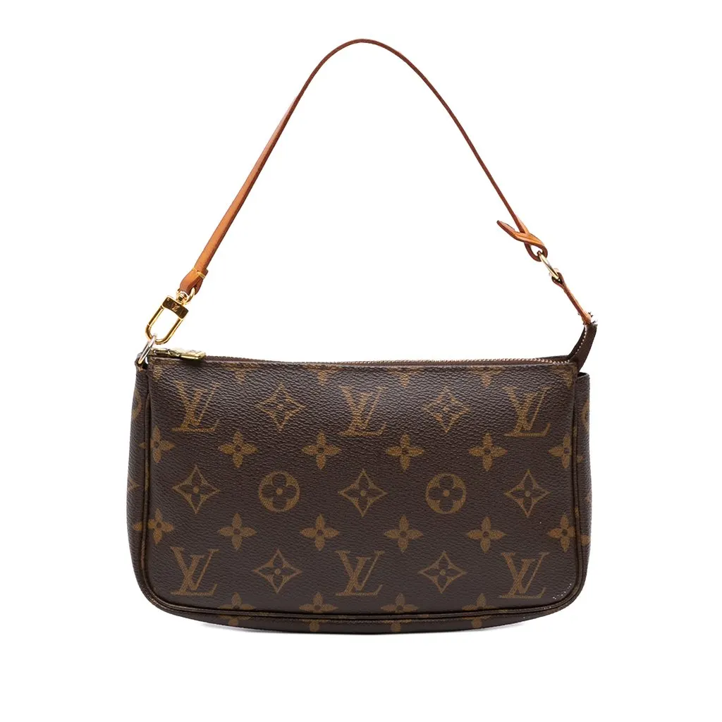 Louis Vuitton Monogram Pochette Accessoires Brown Canvas Good - Front View
