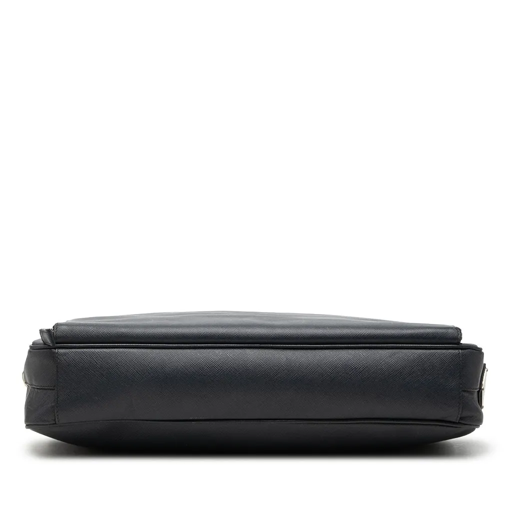 Prada Saffiano Cuir Travel Front Zip Pocket Briefcase Black Leather Very good - Inside View