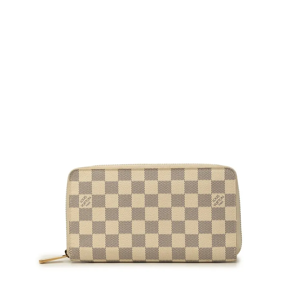 Louis Vuitton Damier Azur Zippy Long Wallet White Canvas Very good - Front View