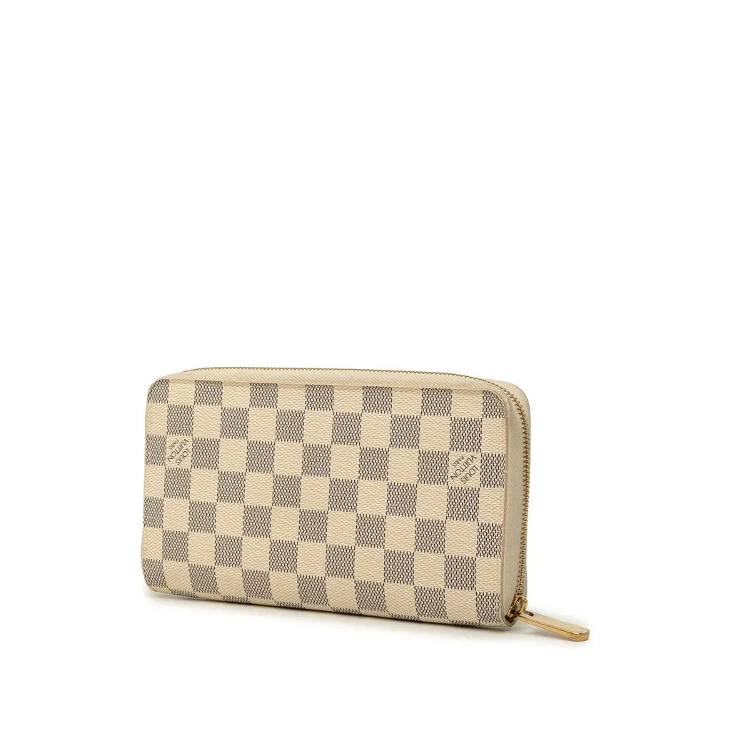 Louis Vuitton Damier Azur Zippy Long Wallet White Canvas Very good - Back View