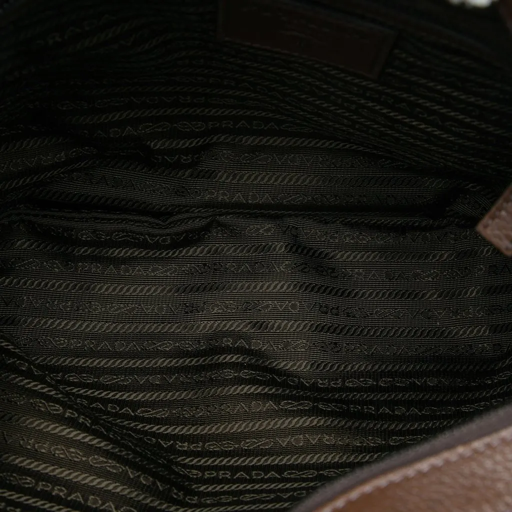 Prada Cervo Crossbody Brown Leather Good - Model View