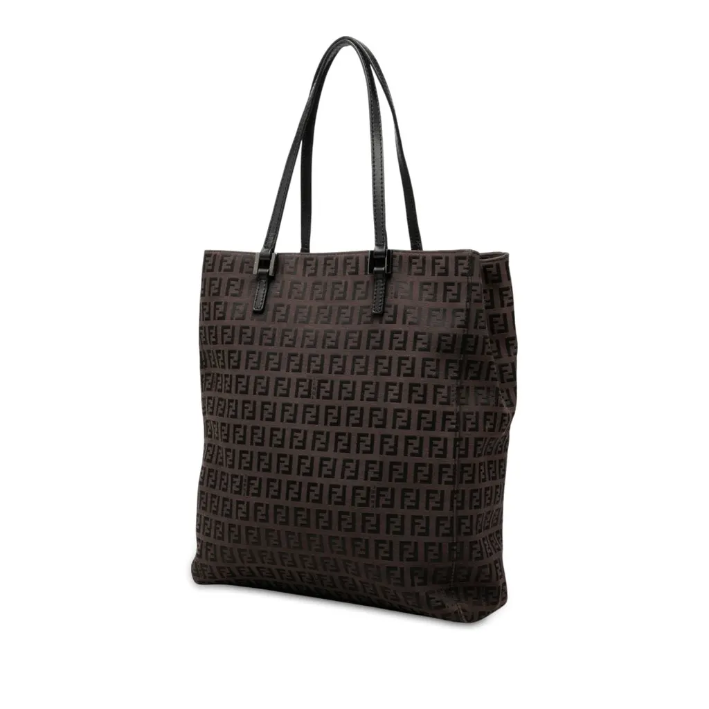 Fendi Zucchino Canvas Tote Brown Very good - Back View