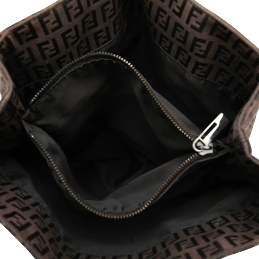 Fendi Zucchino Canvas Tote Brown Very good - Model View