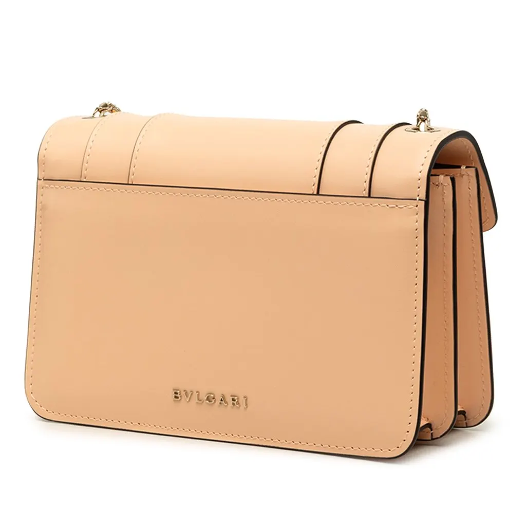 Bvlgari Small Leather Serpenti Forever Chain Crossbody Brown Leather Very good - Back View