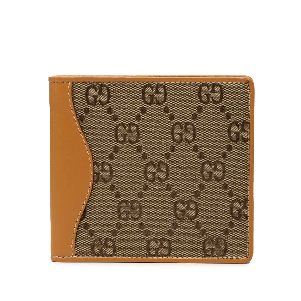 Gucci GG Canvas Bifold Small Wallet Beige Very good - Front View