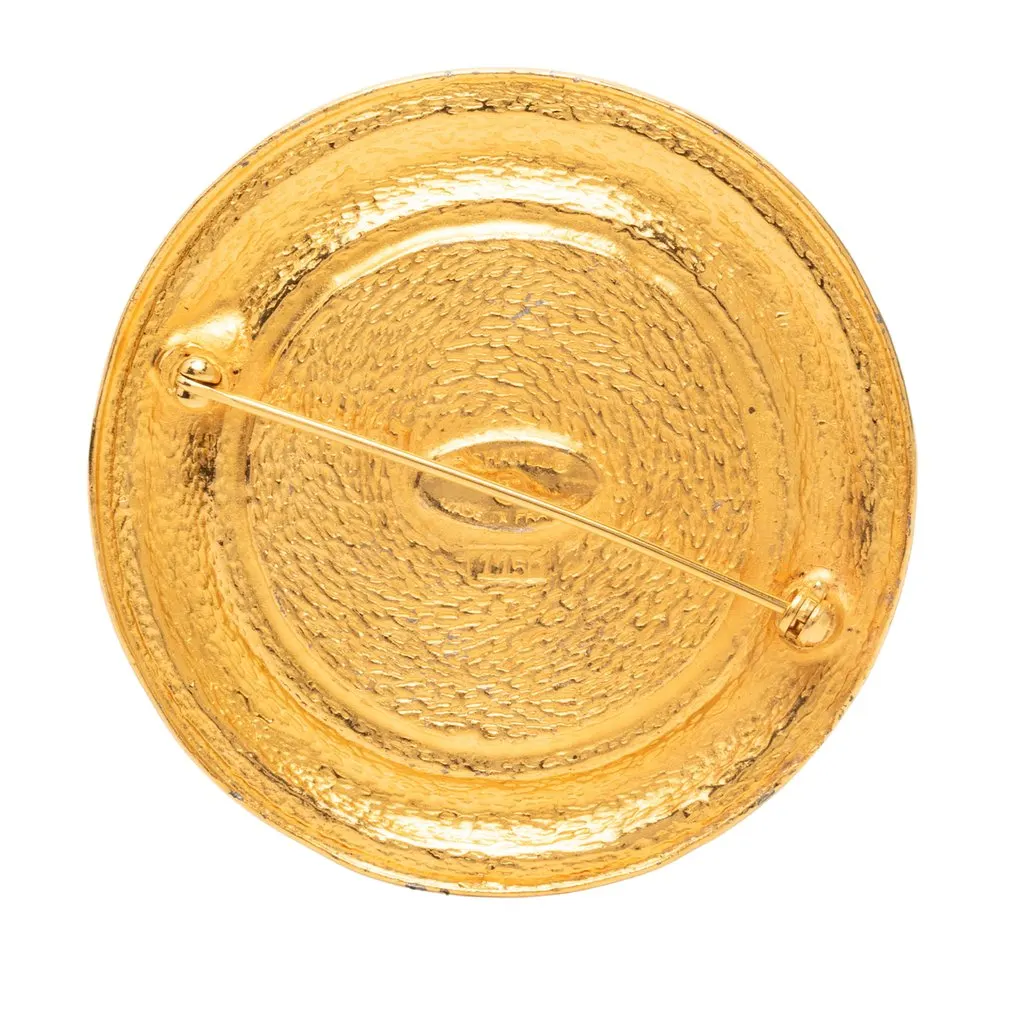 Chanel Gold Plated 31 Rue Cambon Medallion Pin Brooch Gold Metal Very good - Back View