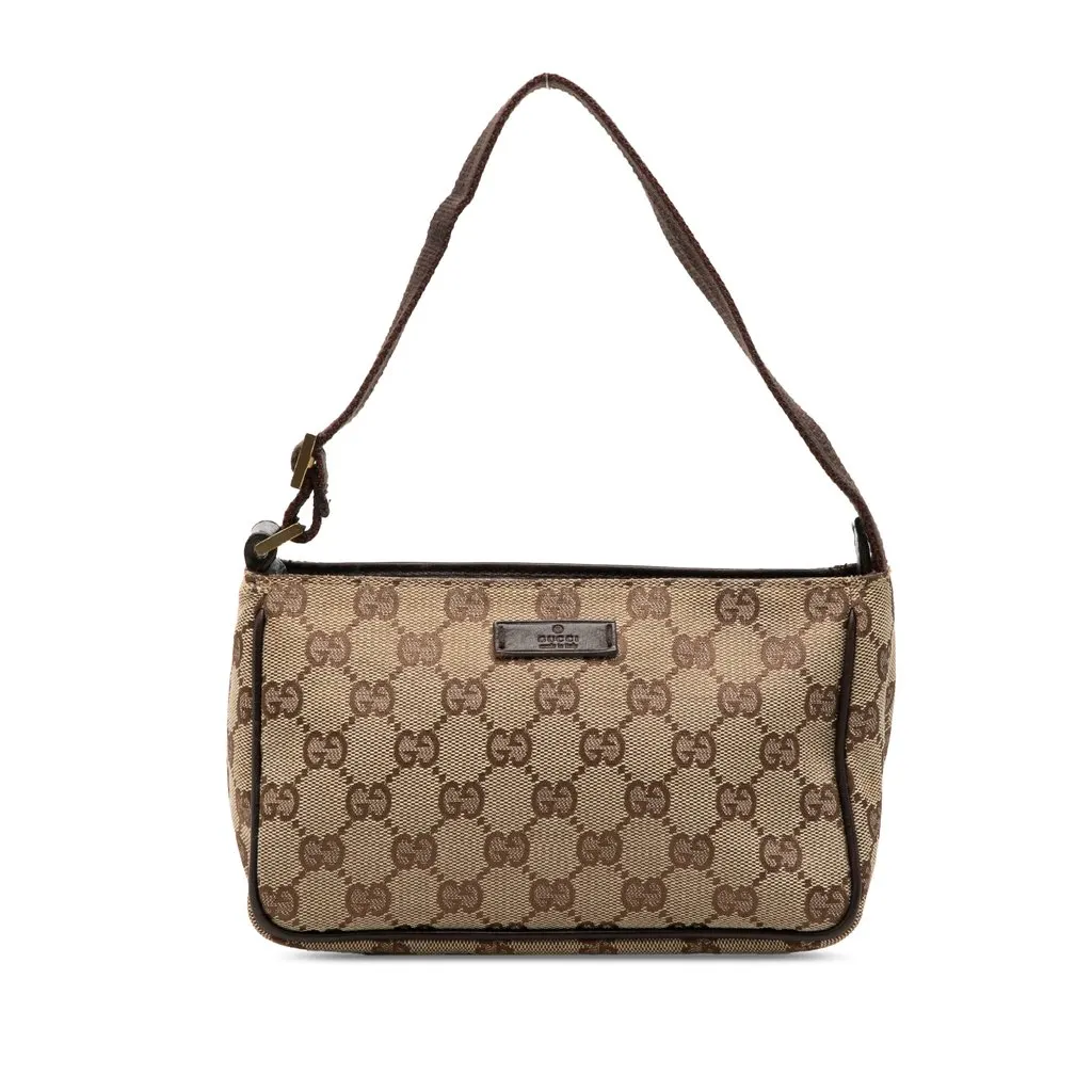 Gucci GG Canvas Handbag Beige Very good - Front View