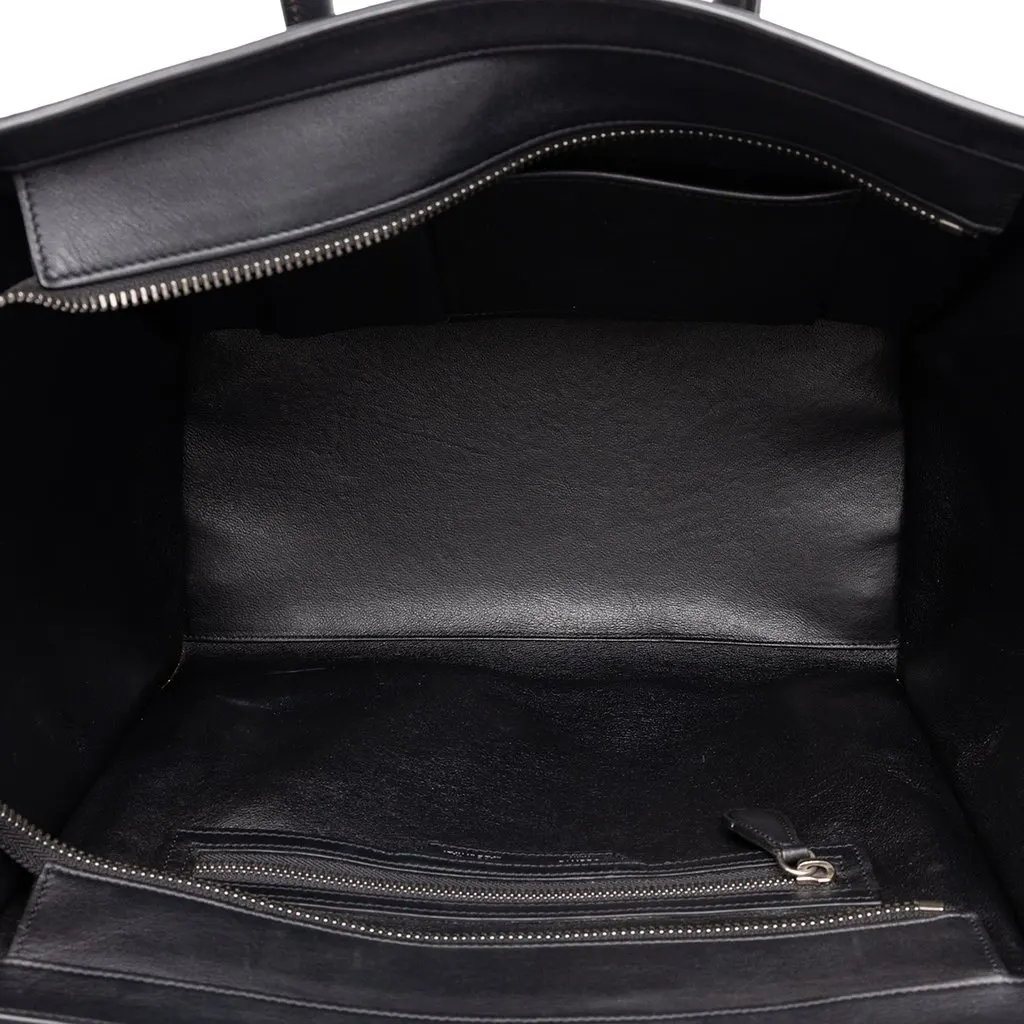 Celine Micro Tricolor Leather Luggage Tote Blue Leather Good - Model View