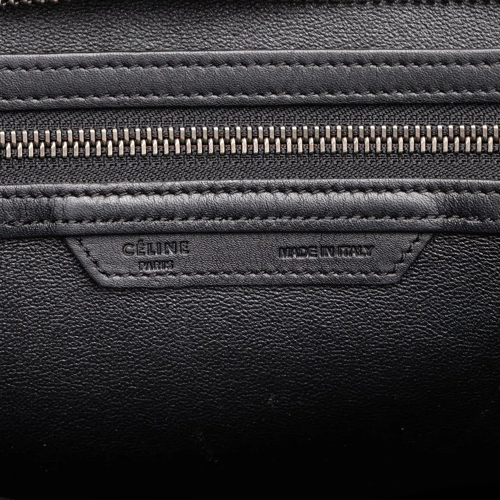 Celine Micro Tricolor Leather Luggage Tote Blue Leather Good - Box View