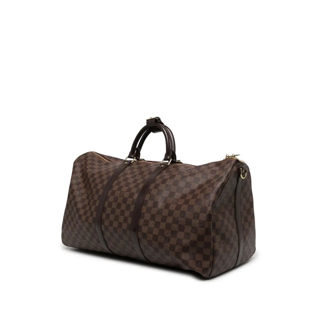 Louis Vuitton Damier Ebene Keepall Bandouliere 55 Brown Canvas Very good - Back View