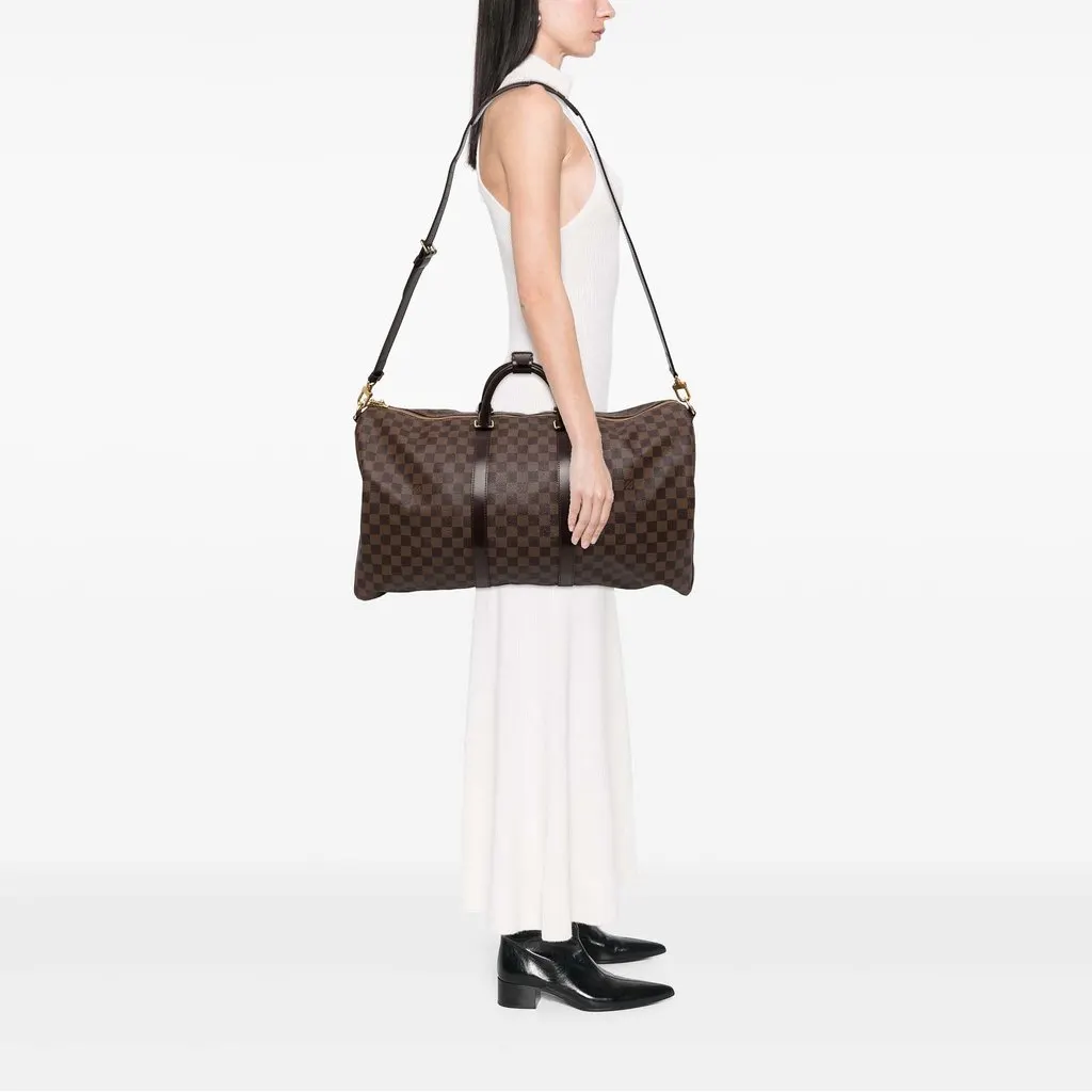 Louis Vuitton Damier Ebene Keepall Bandouliere 55 Brown Canvas Very good - Box View