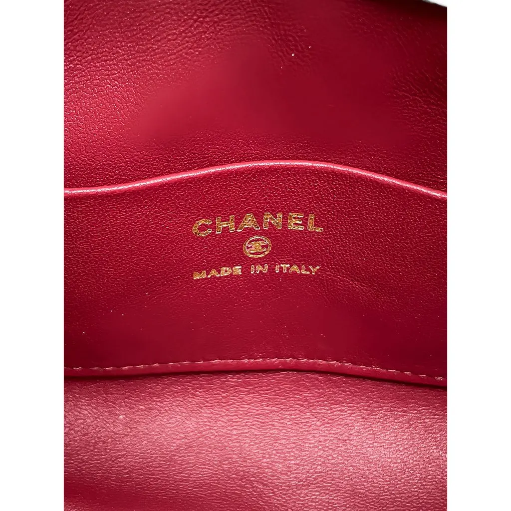 Chanel CC Quilted Lambskin Drawstring Clutch with Strap Green Leather Good - Box View