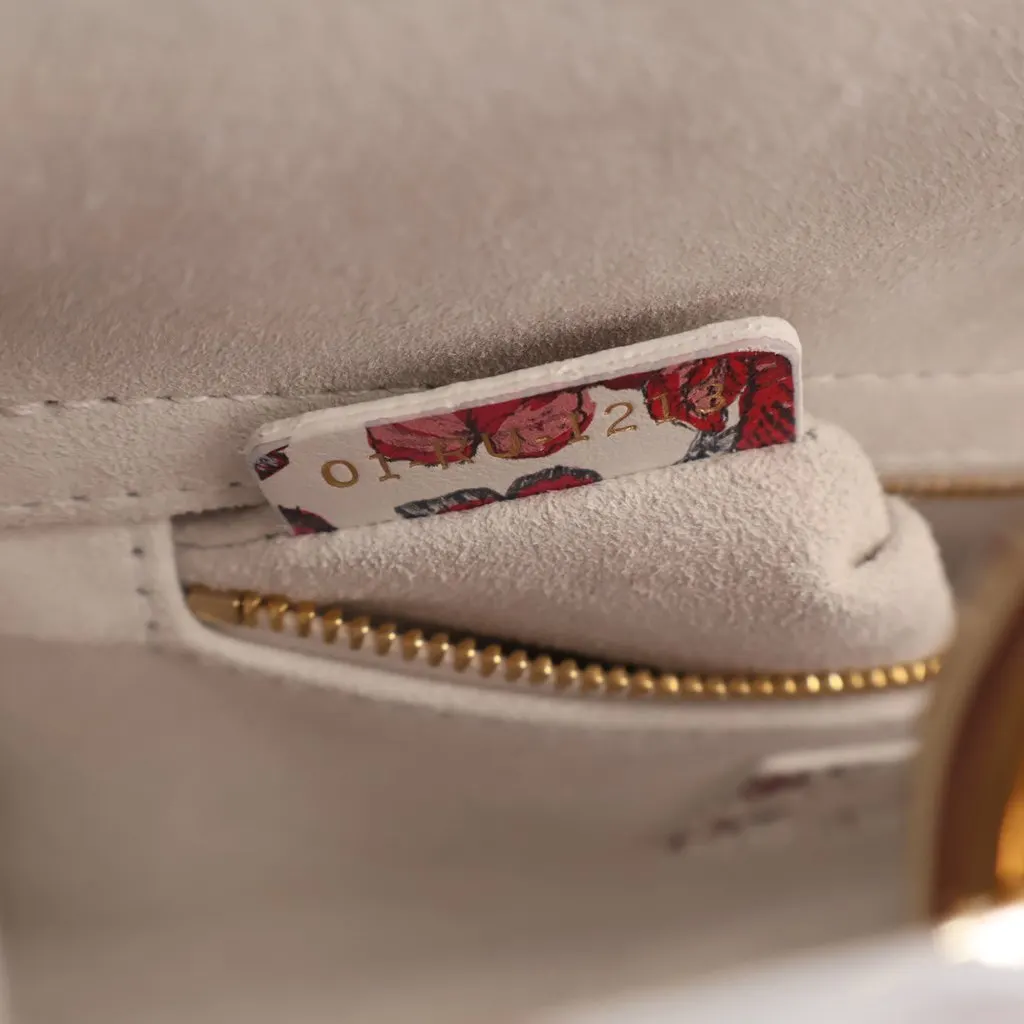 Dior Small Calfskin Butterflies My ABCDior Lady Dior White Leather Very good - Model View