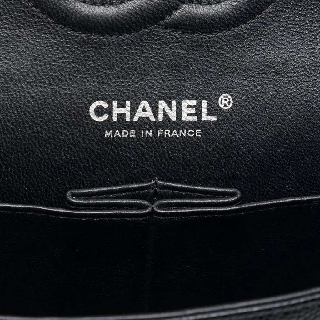 Chanel Medium Classic Caviar Double Flap Black Leather Very good - Box View