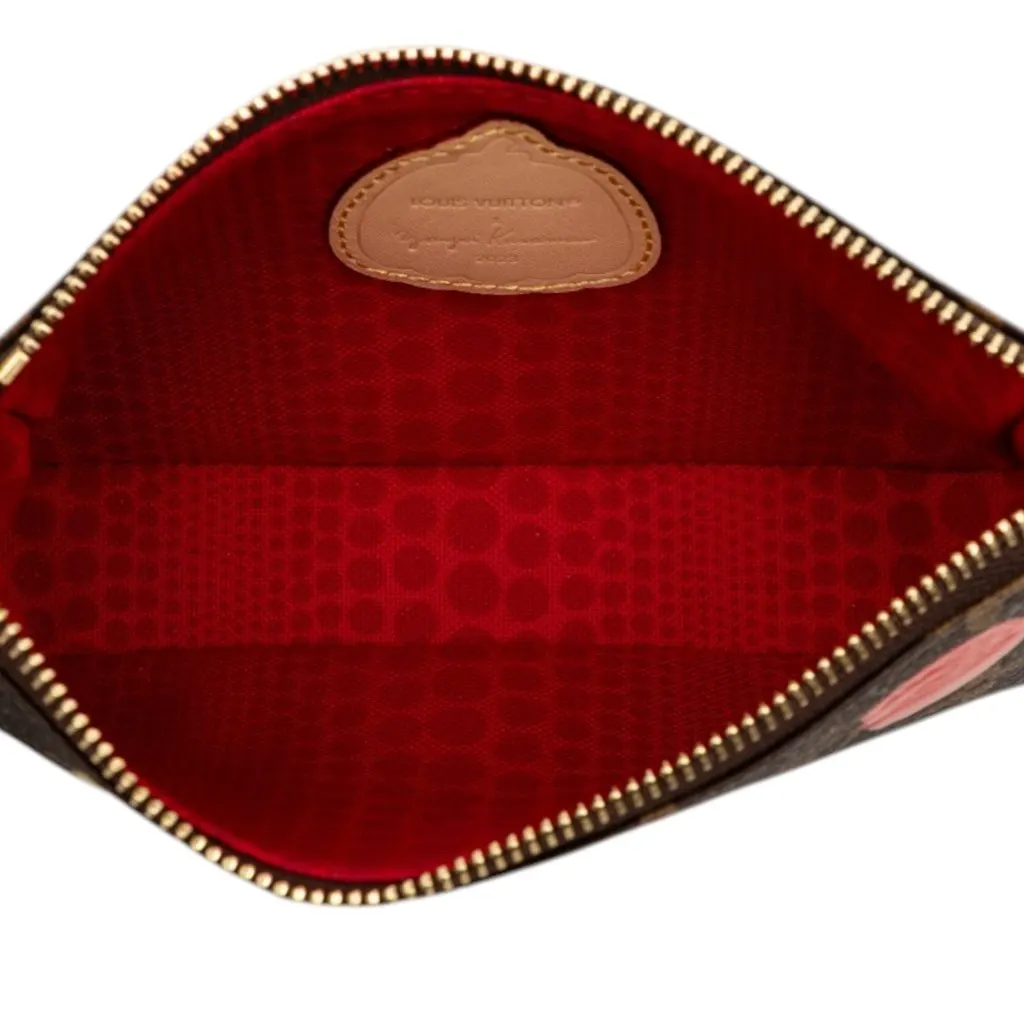 Louis Vuitton Yayoi Kusama Monogram Painted Dots Mini Pochette Accessoires Brown Very good - Model View