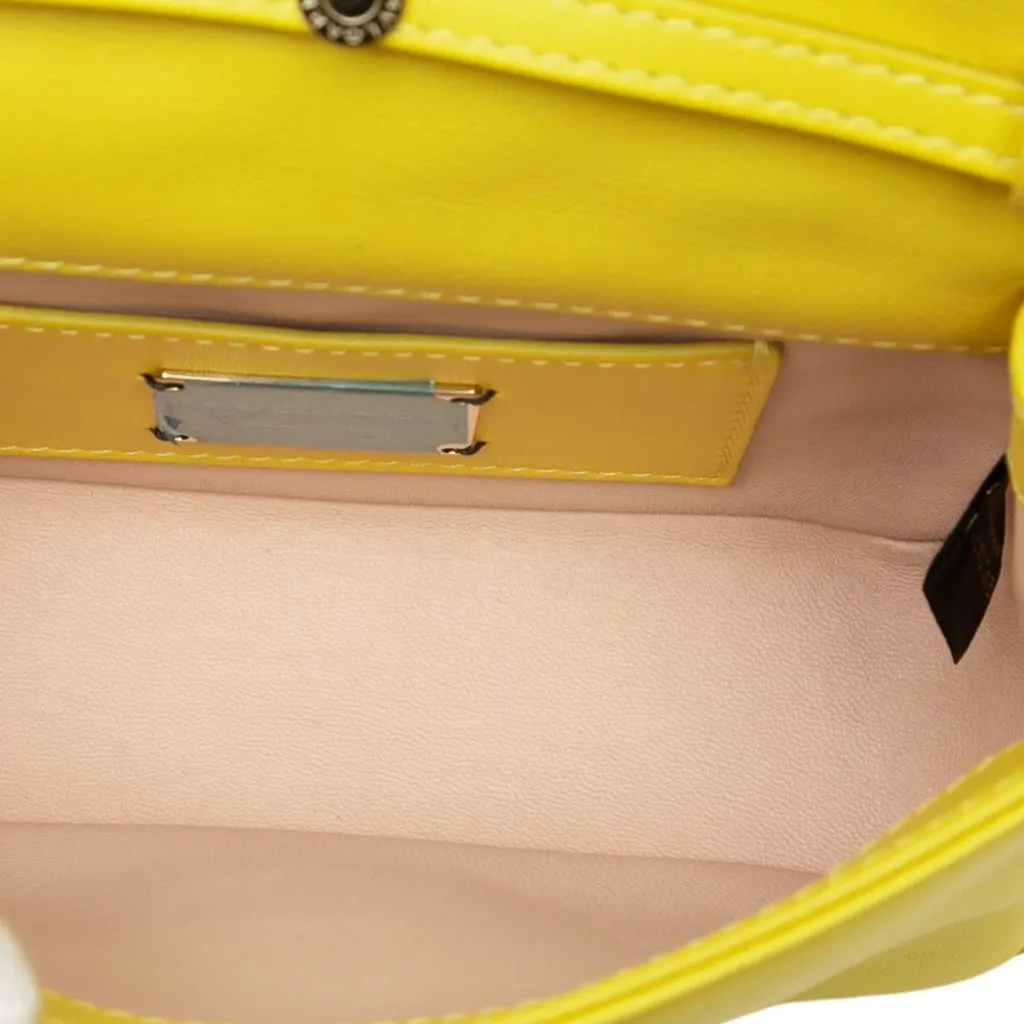 Bvlgari Leather Serpenti Cabochon Chain Crossbody Yellow Leather Good - Model View