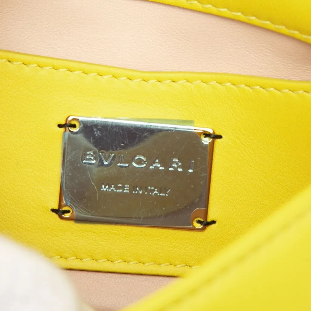 Bvlgari Leather Serpenti Cabochon Chain Crossbody Yellow Leather Good - Box View