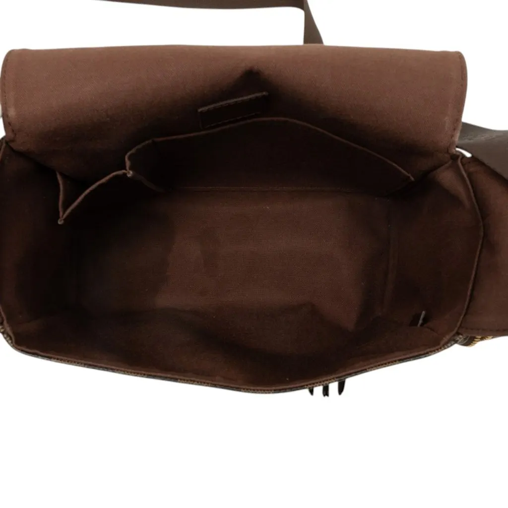 Louis Vuitton Damier Ebene Melville Reporter Brown Canvas Good - Model View