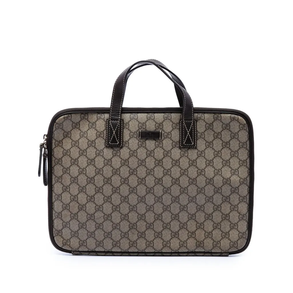 Gucci GG Supreme Laptop Bag Beige Very good - Front View