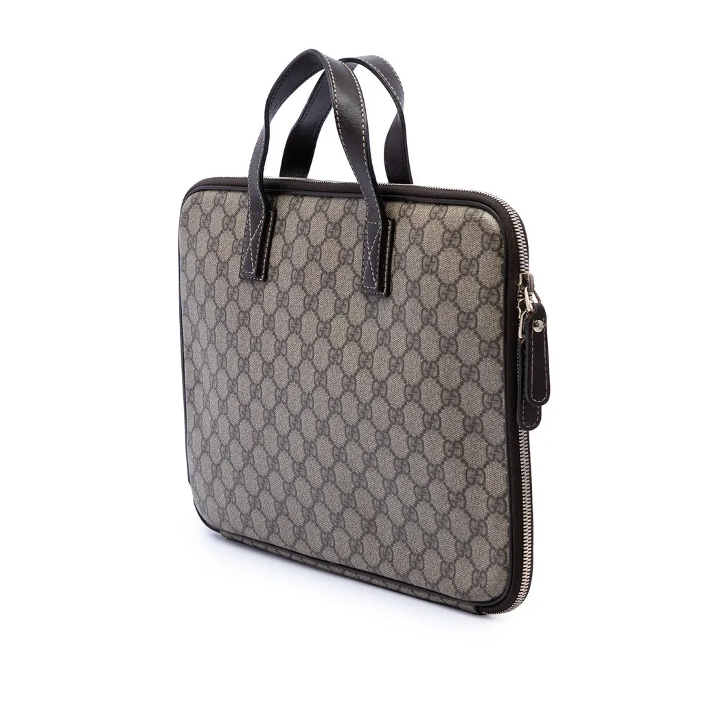 Gucci GG Supreme Laptop Bag Beige Very good - Back View
