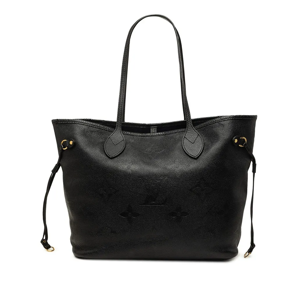 Louis Vuitton Monogram Giant Empreinte Neverfull MM Black Leather Good - Front View