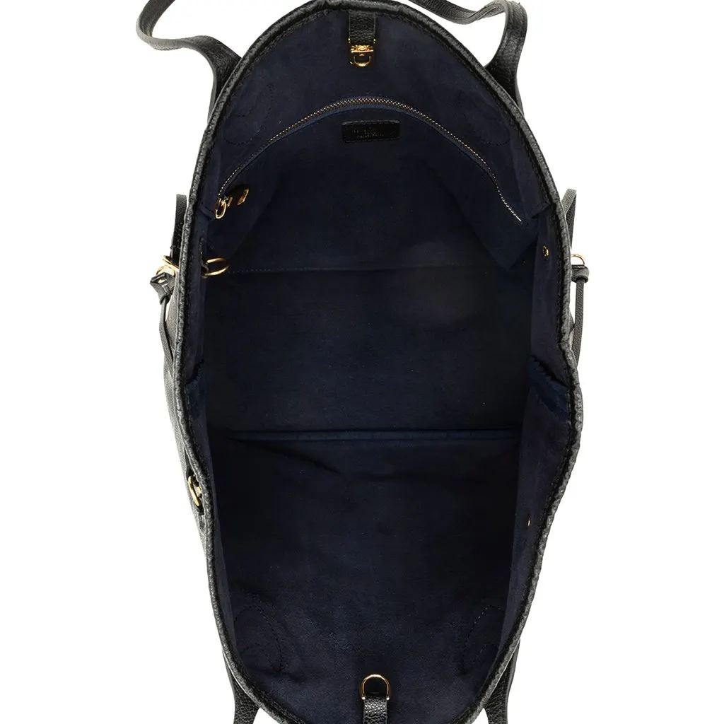 Louis Vuitton Monogram Giant Empreinte Neverfull MM Black Leather Good - Model View