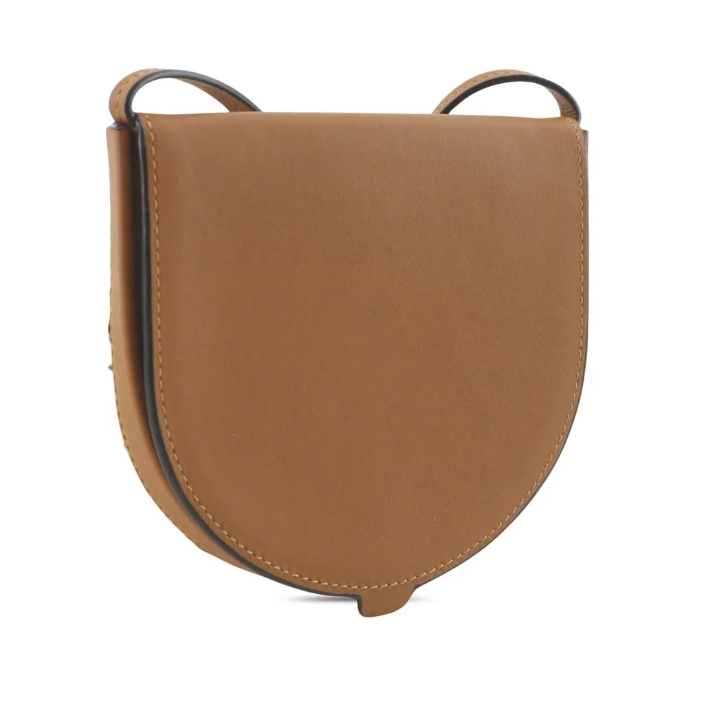 LOEWE Mini Smooth Calfskin Anagram Heel Crossbody Brown Leather Very good - Inside View