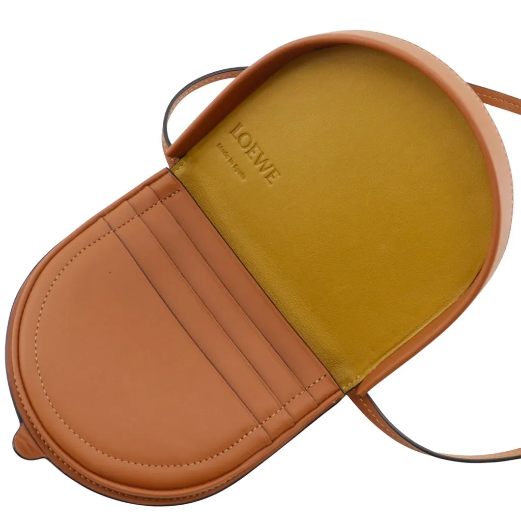 LOEWE Mini Smooth Calfskin Anagram Heel Crossbody Brown Leather Very good - Model View