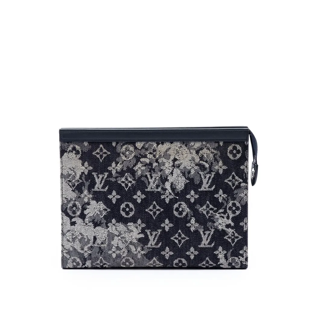 Louis Vuitton Monogram Tapestry Pochette Voyage MM Blue Very good - Front View