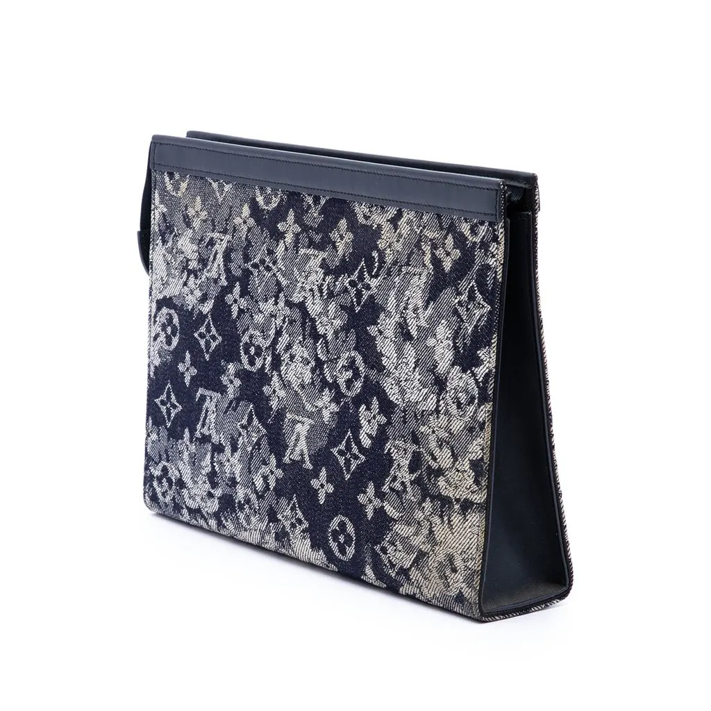 Louis Vuitton Monogram Tapestry Pochette Voyage MM Blue Very good - Back View