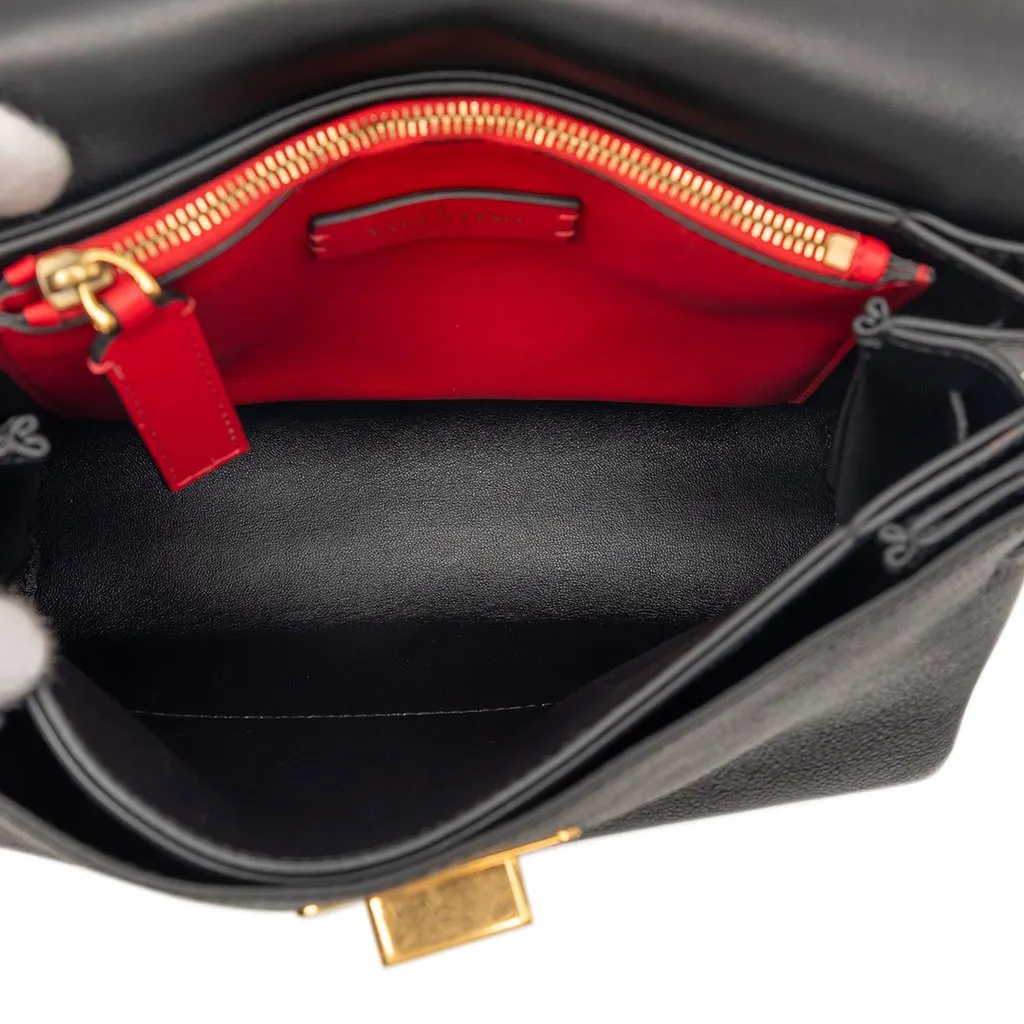 Valentino Small Colorblock Calfskin Vring Shoulder Bag Red Leather Very good - Model View