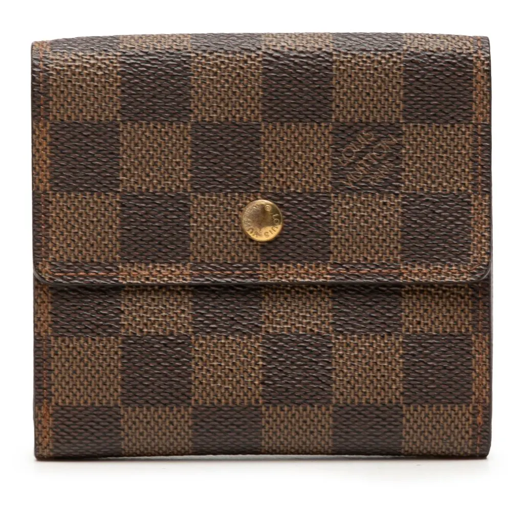 Louis Vuitton Damier Ebene Portefeuille Elise Wallet Brown Very good - Front View