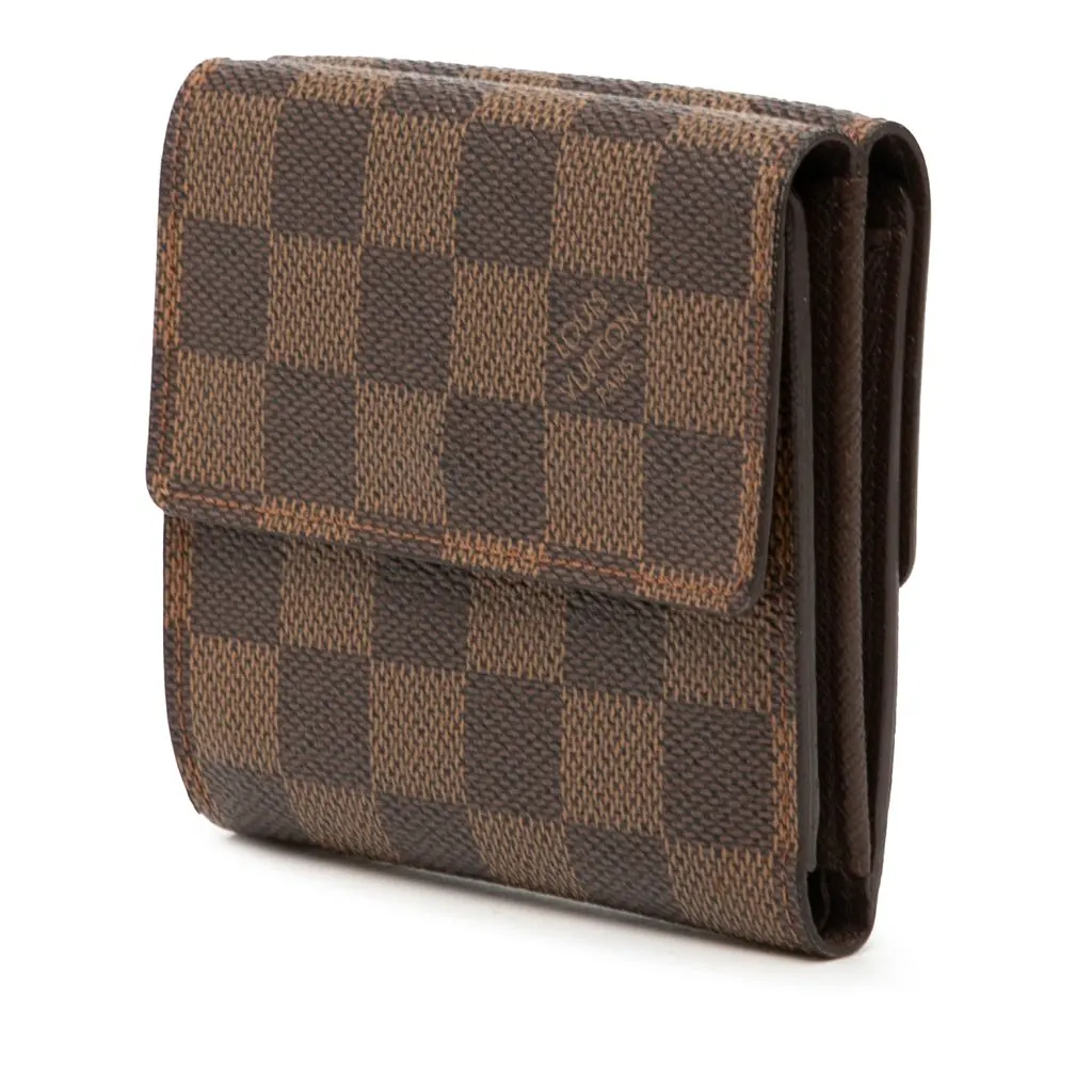 Louis Vuitton Damier Ebene Portefeuille Elise Wallet Brown Very good - Back View