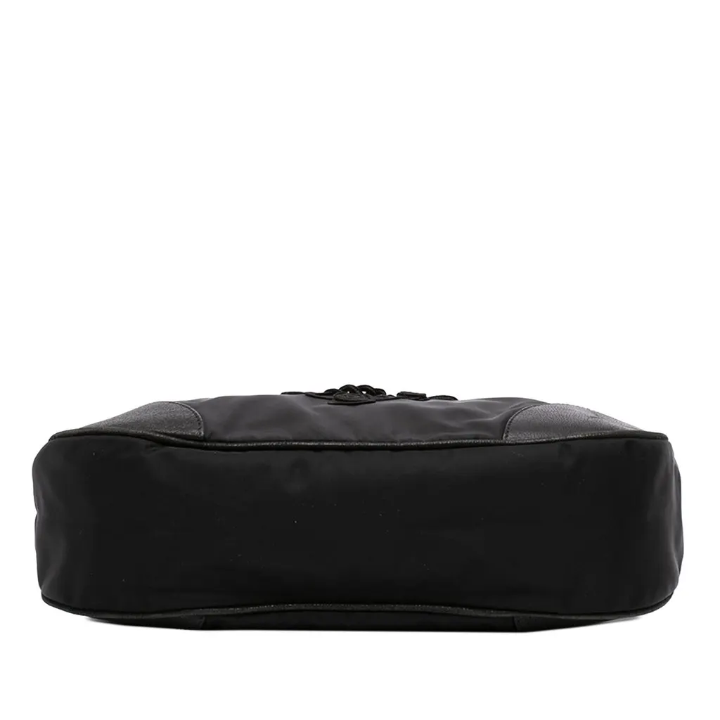 Prada Cervo Antik Trimmed Tessuto Passamaneria Shoulder Bag Black Very good - Inside View