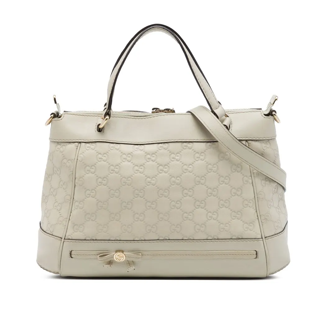 Gucci Guccissima Mayfair Satchel Brown Leather Very good - Front View