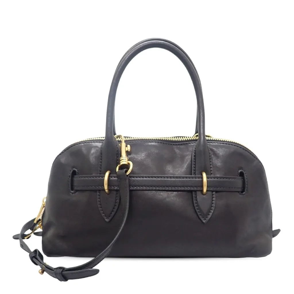 Miu Miu Small Nappa Aventure Satchel Black Leather Very good - Back View