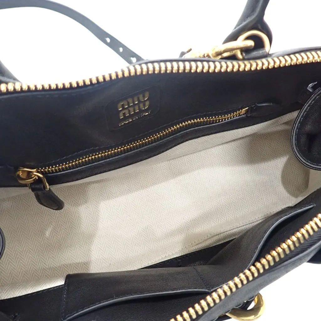 Miu Miu Small Nappa Aventure Satchel Black Leather Very good - Model View