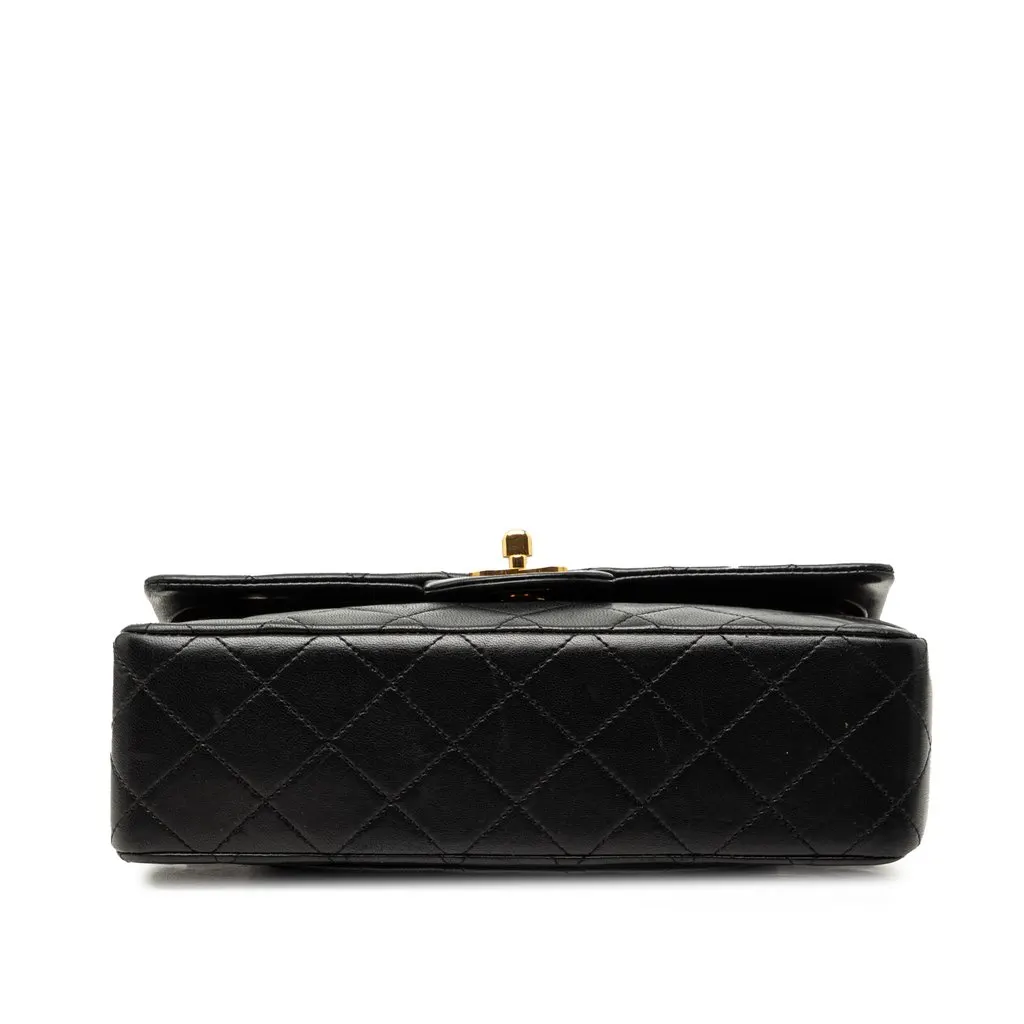 Chanel Small Classic Lambskin Double Flap Black Leather Very good - Inside View