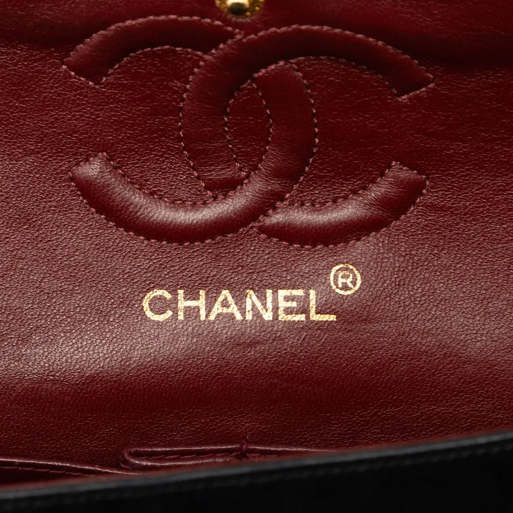 Chanel Small Classic Lambskin Double Flap Black Leather Very good - Box View